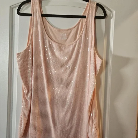 Lane Bryant Tops Lane Bryant Light Pink Sequin Tank Top Poshmark